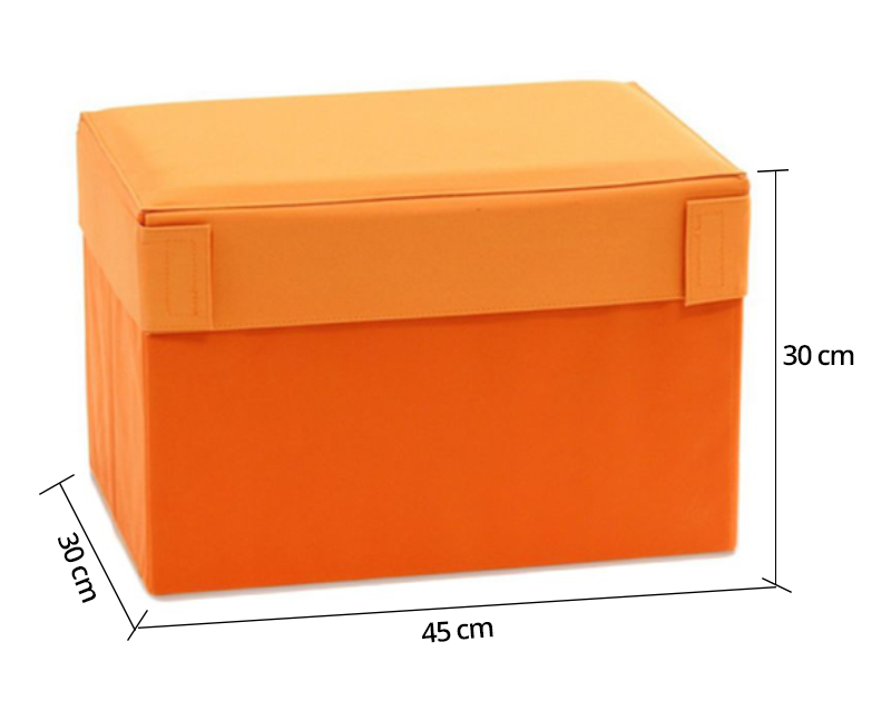 FUNIKA 10061R1 OR - Bangku Persegi Penyimpanan Serbaguna - Orange